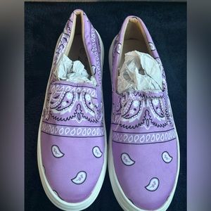 Light purple bandanna style vans like slip on tennis shoe size 10